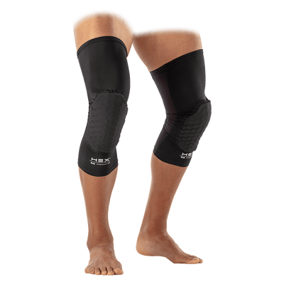 McDavid HEX® Force Leg Sleeves/Pair - Black - Front Angle - On Model