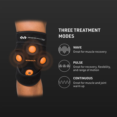 Three Treatment Modes: 1) Wave: Great for muscle recovery 2) Pulse - Great for recovery, flexibility, and range of motion 3) Continuous - Great for muscle and joint warm up