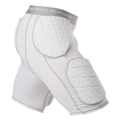 McDavid Rival™ Integrated Girdle with Hard-Shell Thigh Guards - White - Side View