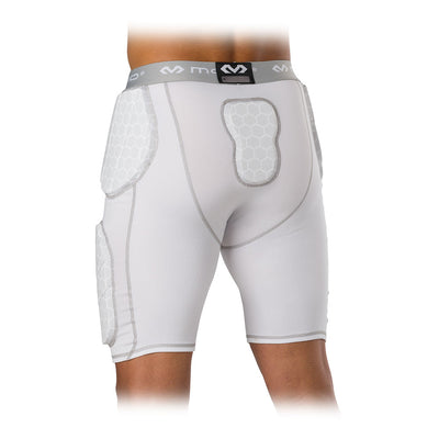 McDavid Rival™ Integrated Girdle with Hard-Shell Thigh Guards - White - On Model - Back View