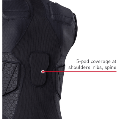 McDavid Rival™ Integrated Shirt/5-Pad - Black - Tech Call Out #1 - 5-pad coverage at shoulders, ribs, spine