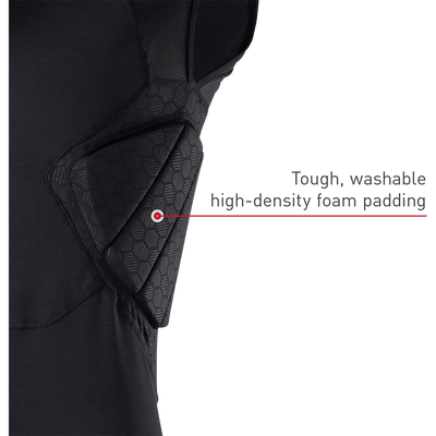 McDavid Rival™ Integrated Shirt/5-Pad - Black - Tech Call Out #2 - Tough, washable high-density foam padding