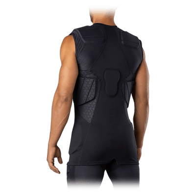 McDavid Rival™ Integrated Shirt/5-Pad - Black - On Model - Back View