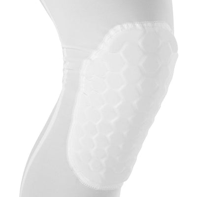 McDavid HEX® Force Leg Sleeves/Pair - White - Front Angle - Detail Shot of HEX Padding