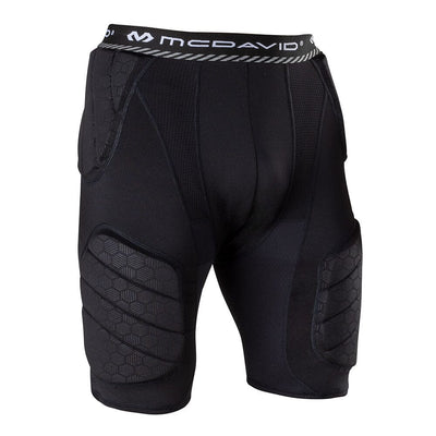 McDavid Rival™ Integrated Girdle with Hard-Shell Thigh Guards - Black - Front View