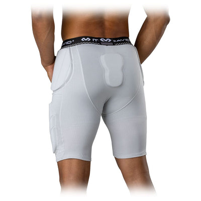 McDavid Rival™ Integrated Girdle with Hard-Shell Thigh Guards - Grey - On Model - Back View