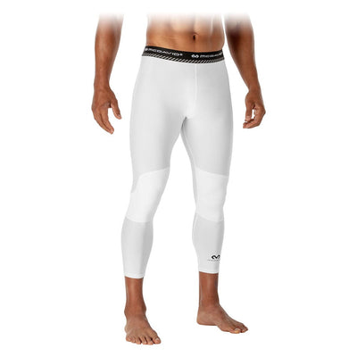 McDavid Basketball Compression 3/4 Tight with Knee Support - White - On Model - Front View
