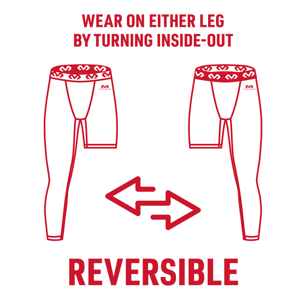 McDavid Reversible One Legged 3/4 Compression Tight - Wear on Either Leg By Turning Inside-Out - Reversible