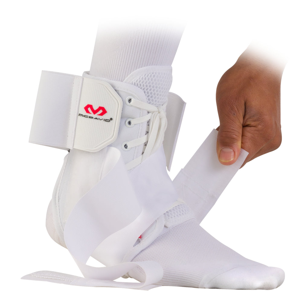 McDavid Ankle Brace with  Straps - White - Model Strapping Ankle