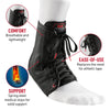COMFORT- Breathable and lightweight
EASE-OF-USE- Replaces the need for athletic tape
SUPPORT- Spring steel medical stays for solid support

