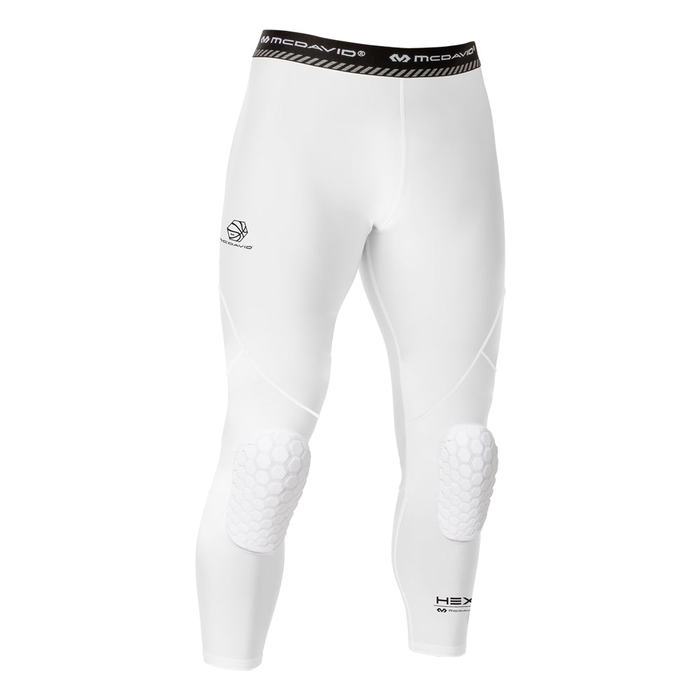 McDavid HEX 3/4 Basketball Tights With Hip & Tailbone Pads - Compression, Moisture Wicking, Size M