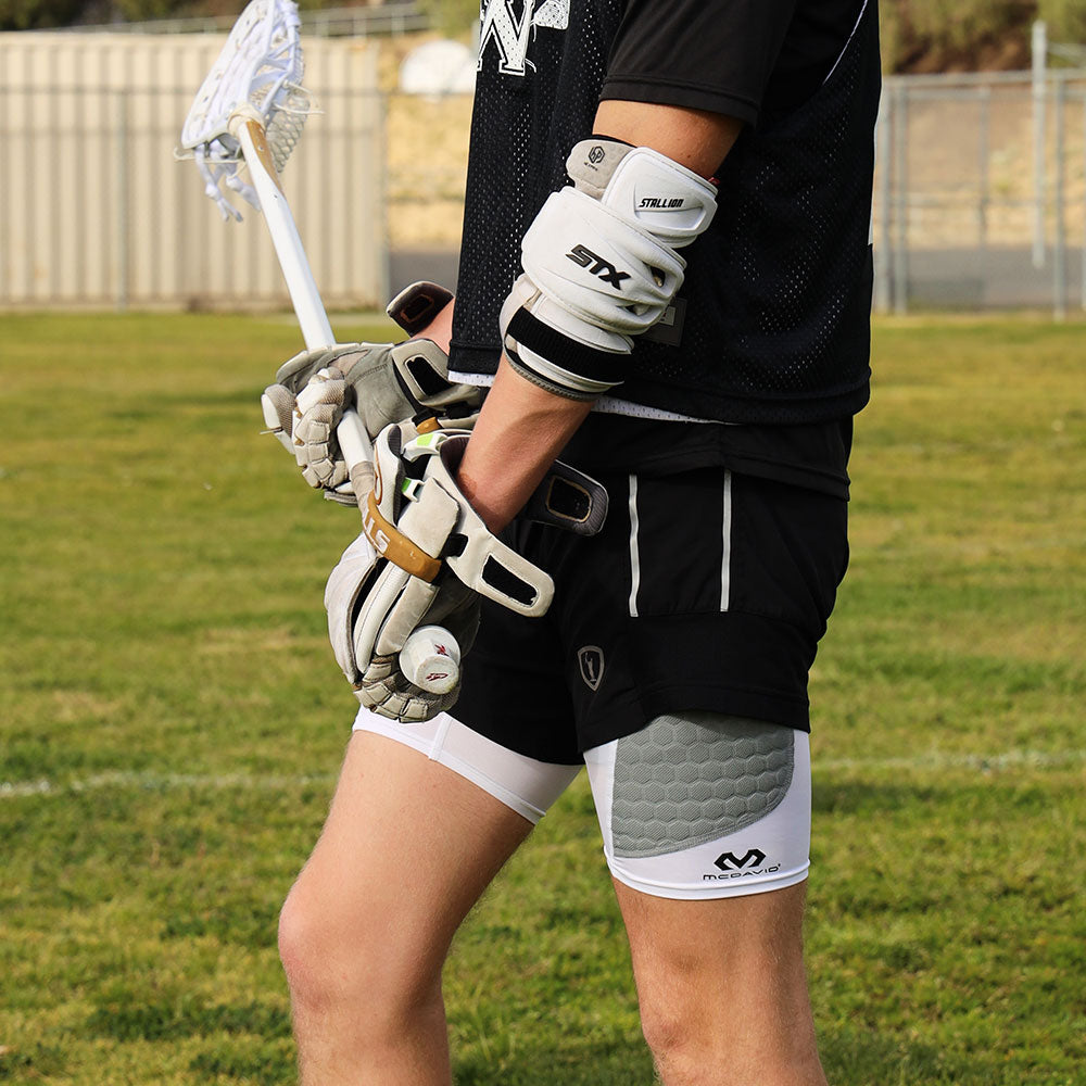 Lifestyle Image of Lacrosse Player Wearing the HEX® Thin Sliding Short
