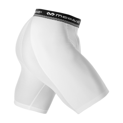 McDavid Double Compression Sliding Short w/Cup Pocket - White - Hero