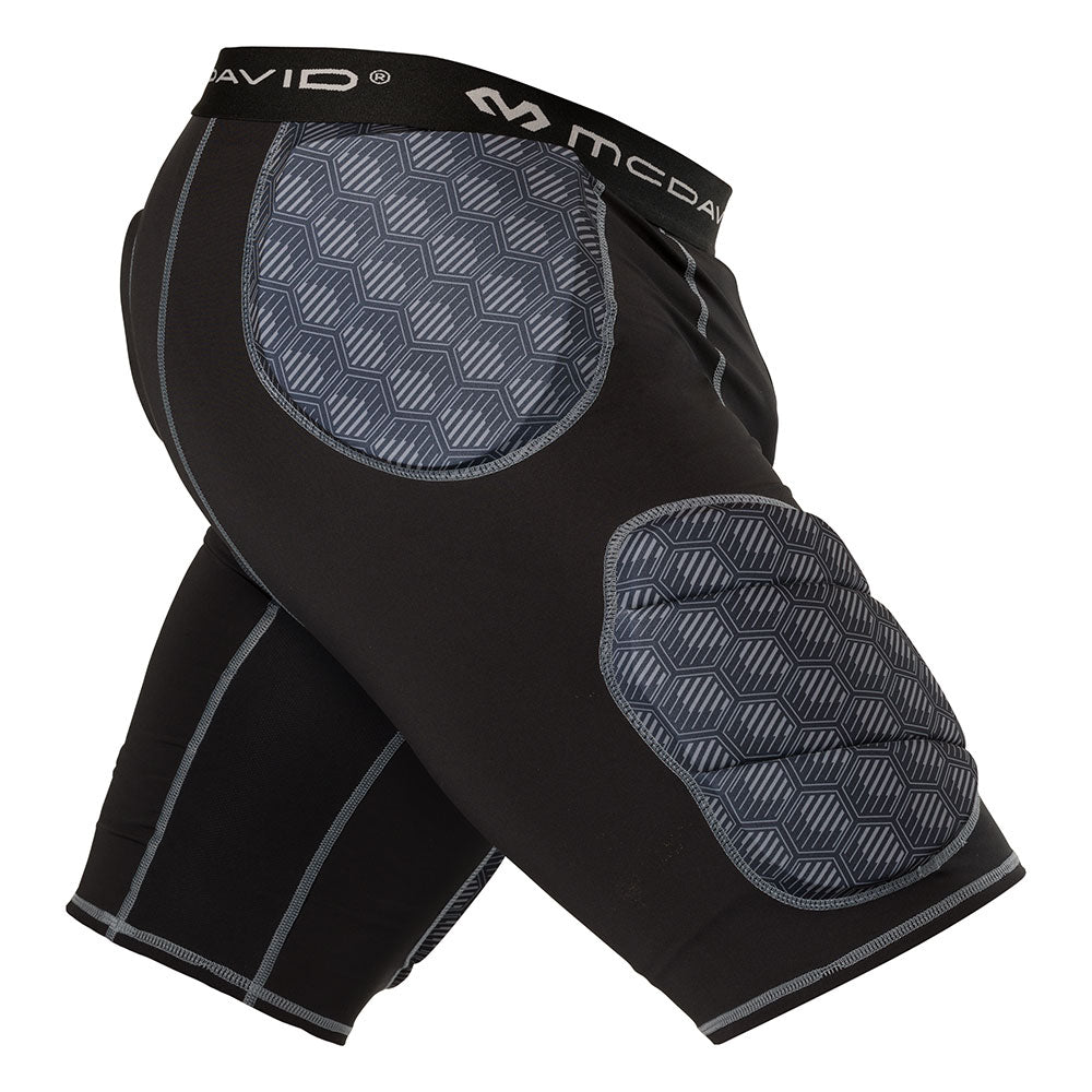 McDavid Rival Integrated 5-Pad Girdle in black, product shot showing hip and thigh protective pads