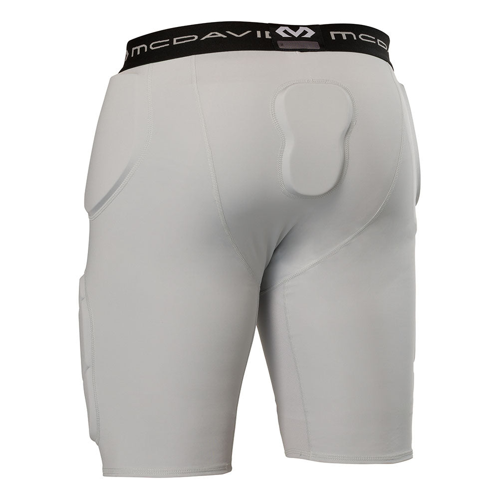 McDavid Rival Integrated 5-Pad Girdle in grey, back view showing tailbone pad cutout and hip padding