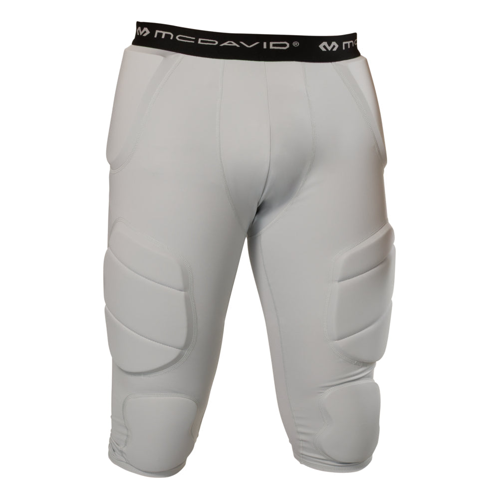 McDavid Rival Integrated 7-Pad ¾ Tight in grey, front view showing padded hip and thigh panels
