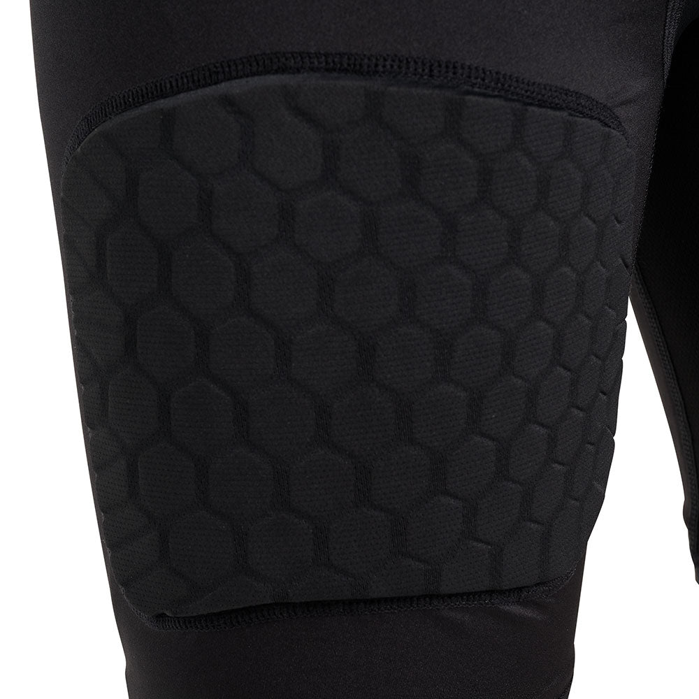 Close-up of HEX® pattern thigh pad on McDavid HEX® Viz 5-Pad Black Short