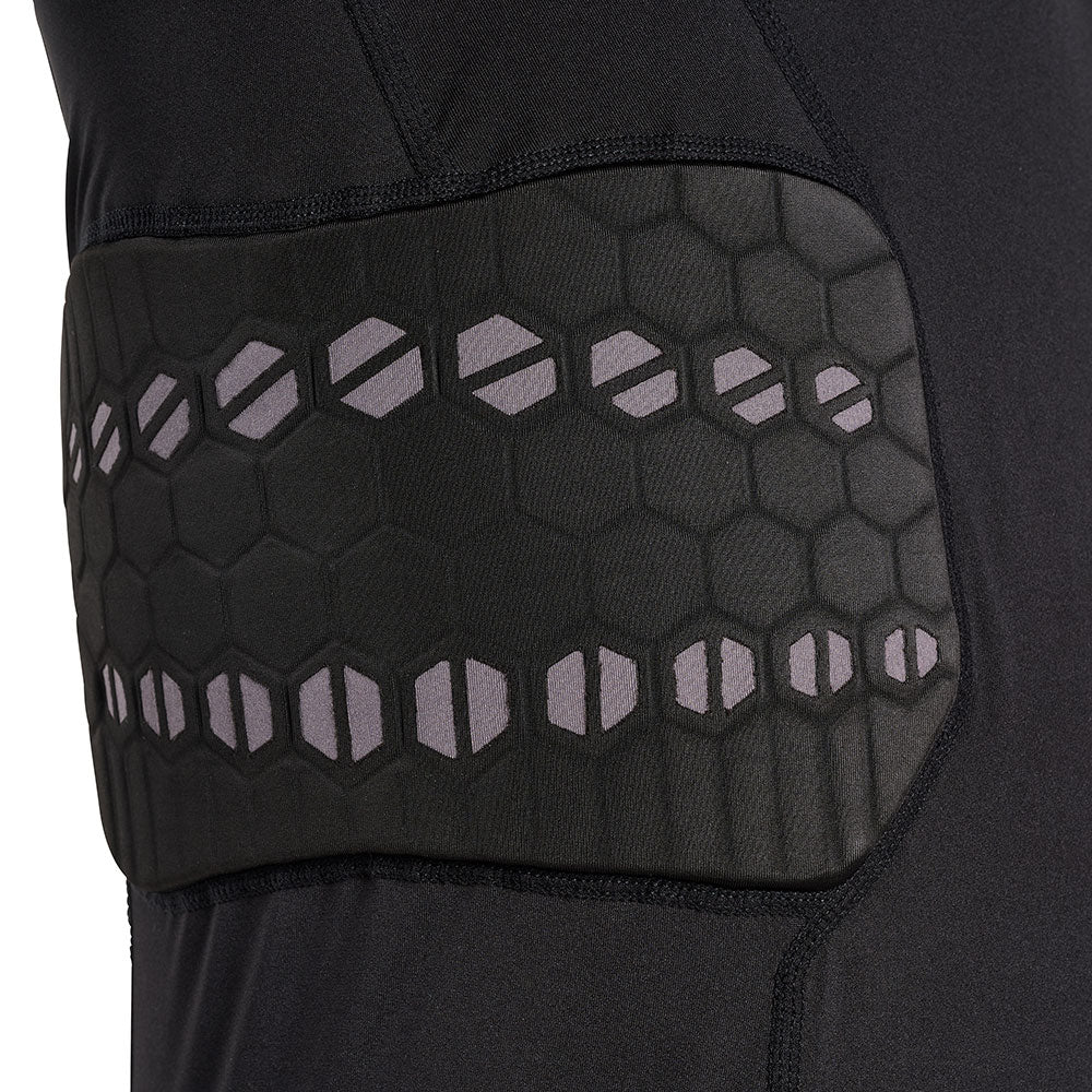 Close-up of hex-pattern side rib pad on McDavid HEX® Viz 5-Pad Black Sleeveless Shirt