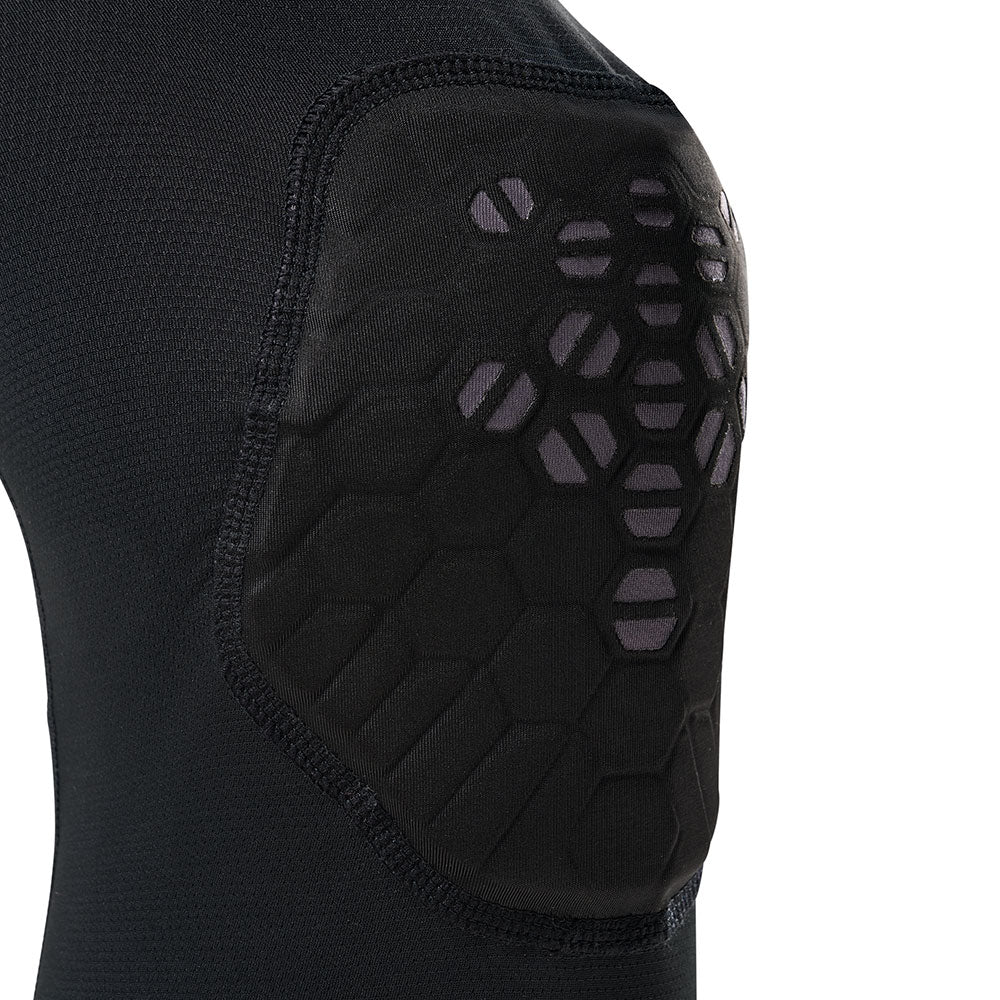 McDavid HEX Viz Leg Sleeve Pair - Black/Grey - Detail View of Knee