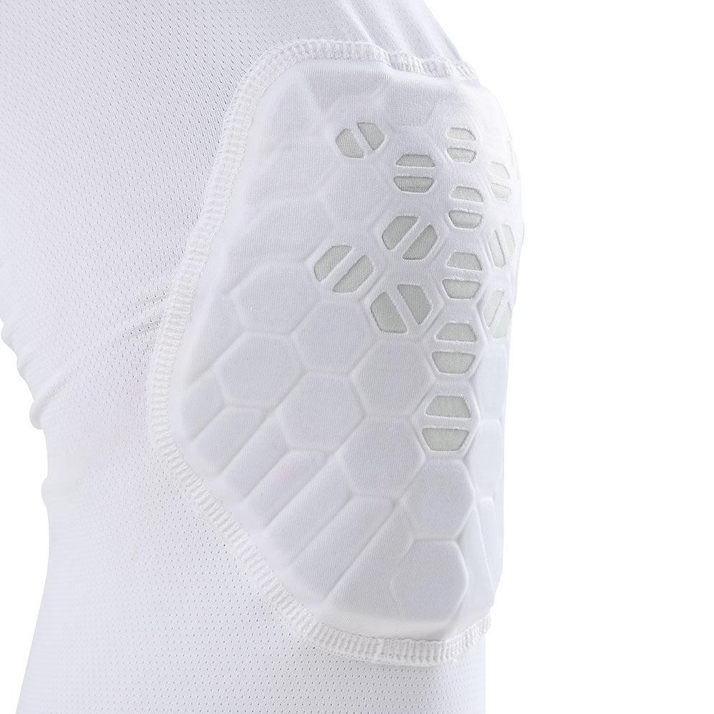 McDavid HEX Viz Leg Sleeve Pair - White/Grey - Detail View of Knee