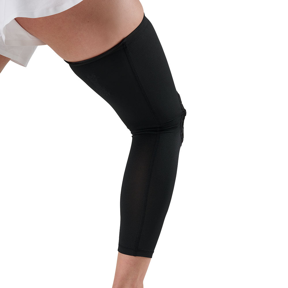 McDavid HEX Viz Leg Sleeve Single - Black/Pink - Back View of Sleeve on Model