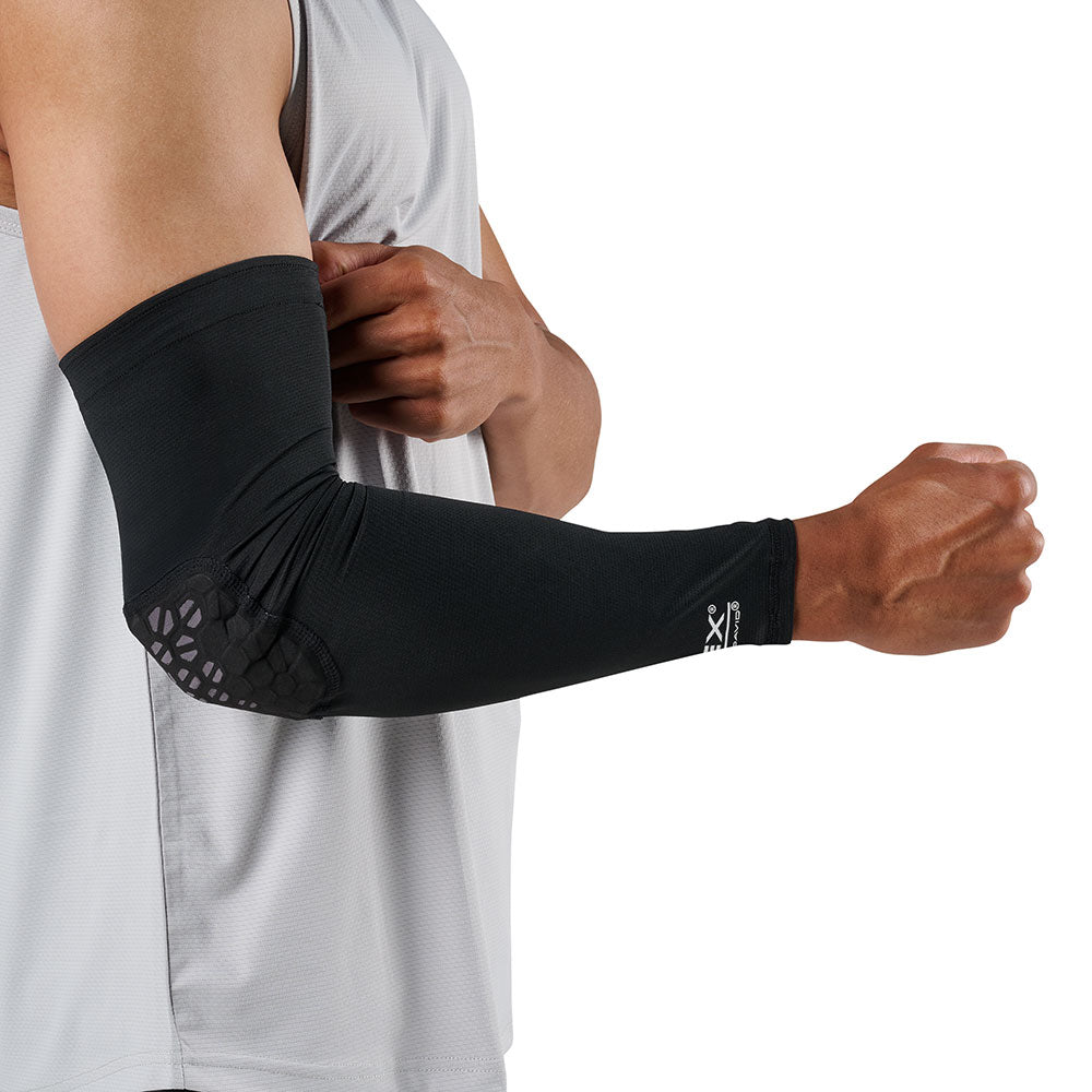 McDavid HEX Viz Arm Sleeve/Single - Black/Grey - Model Wearing Arm Sleeve