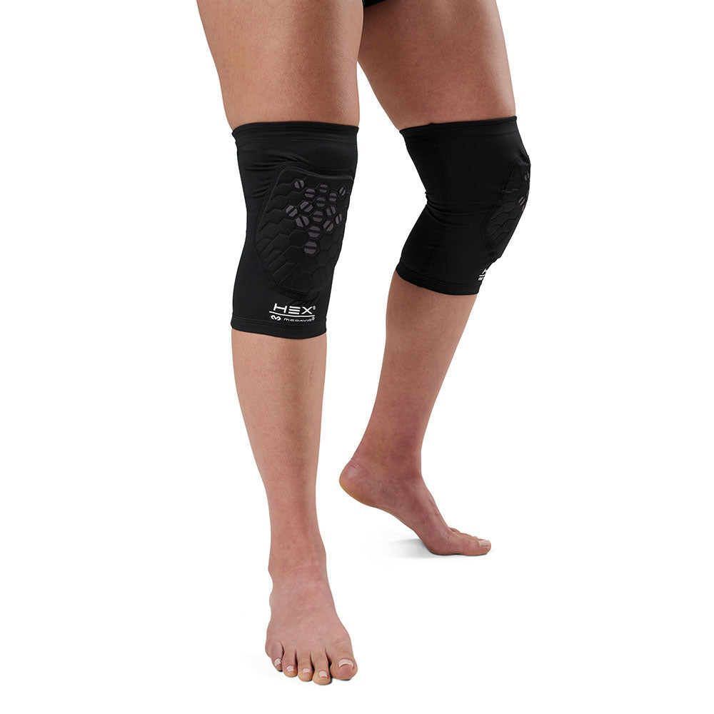 McDavid HEX Viz Knee/Elbow Pad Pair - Black/Grey -Shown on Model's Knees