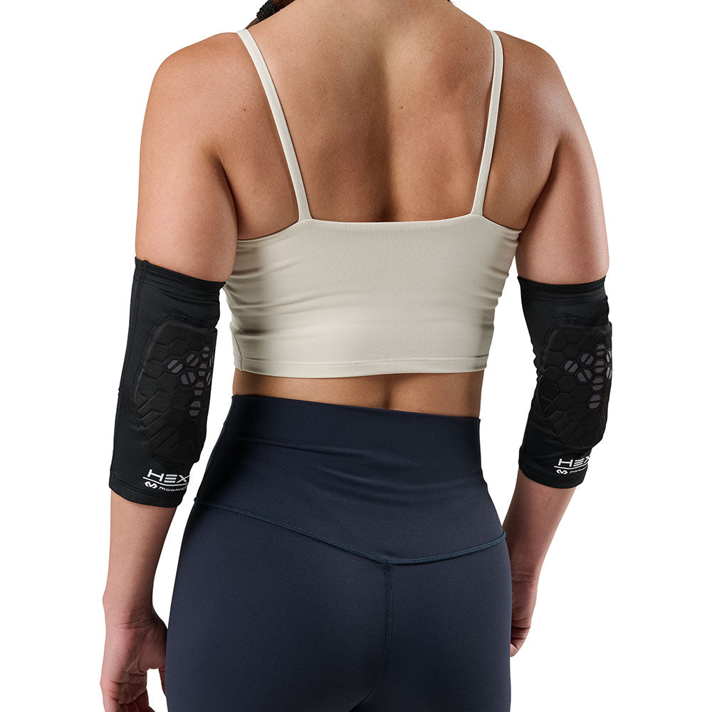 McDavid HEX Viz Knee/Elbow Pad Pair - Black/Grey -Shown on Model's Elbows