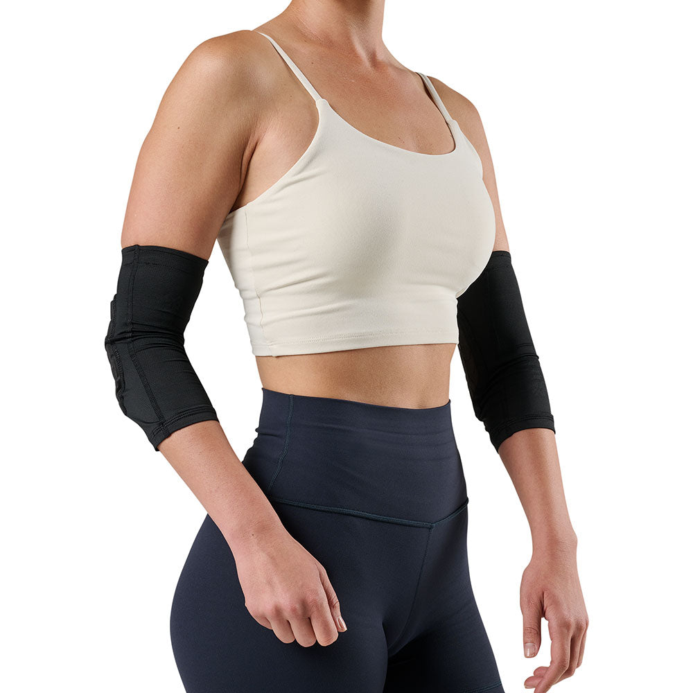 McDavid HEX Viz Knee/Elbow Pad Pair - Black/Grey -Shown on Model's Elbows