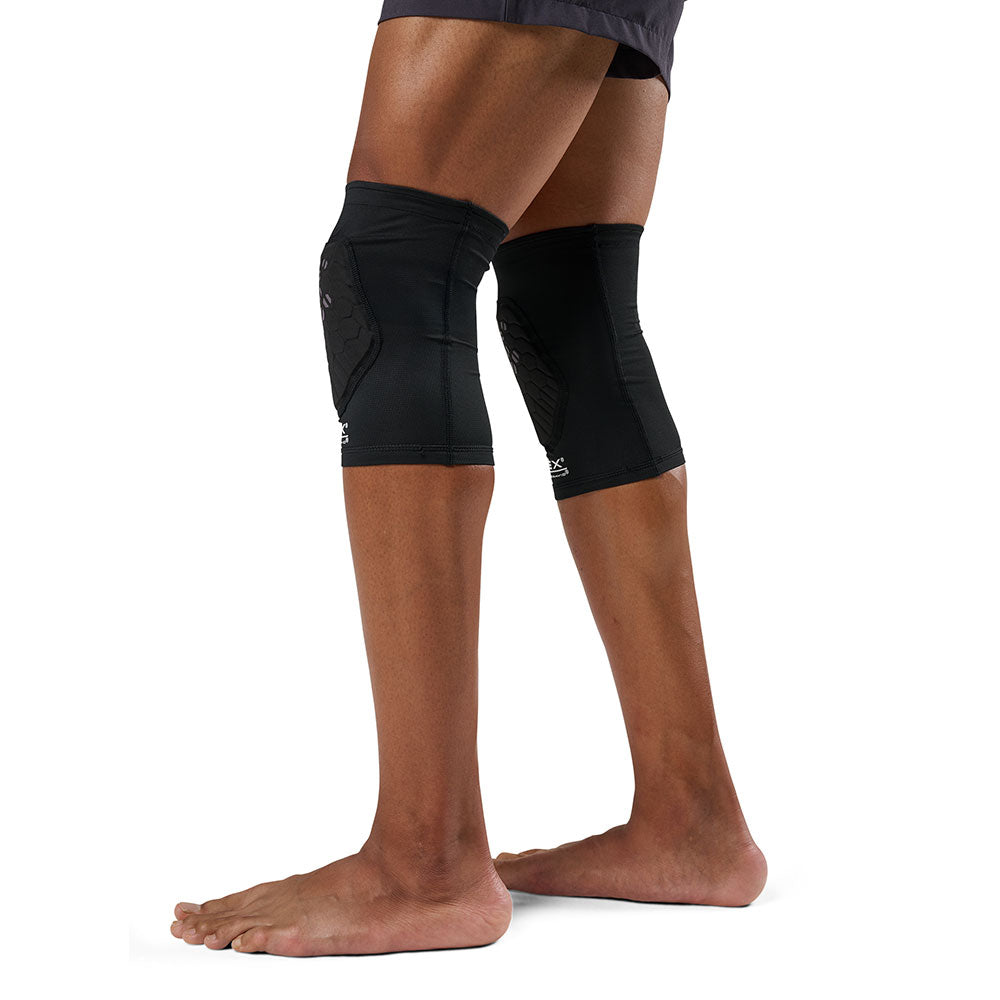 McDavid HEX Viz Knee/Elbow Pad Pair - Black/Grey -Shown on Model's Knees