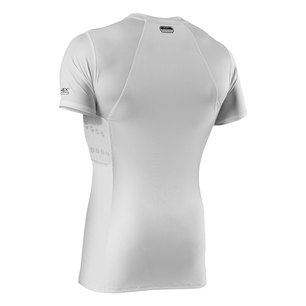 McDavid HEX® Viz 2-Pad Short Sleeve Shirt - White - Back View