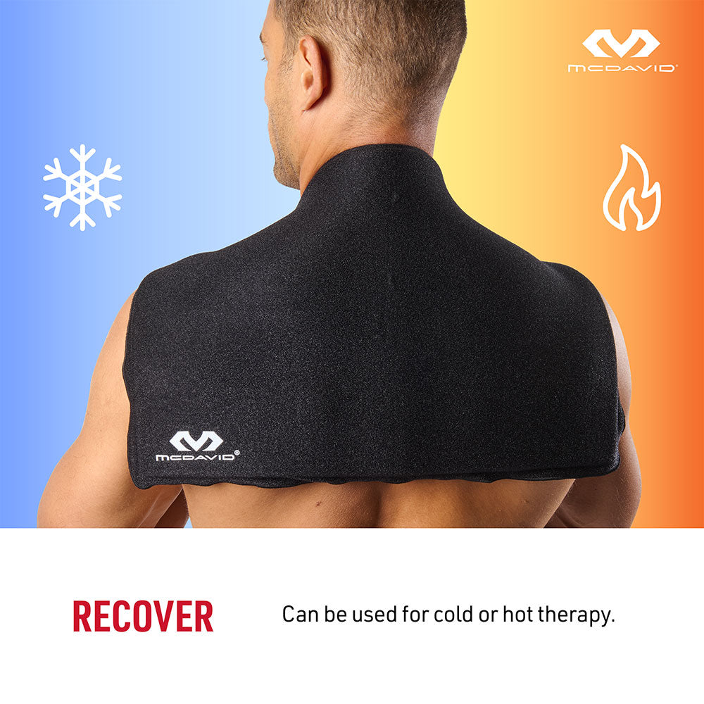 Model wearing Flex Ice Therapy Ice Blanket On Shoulder