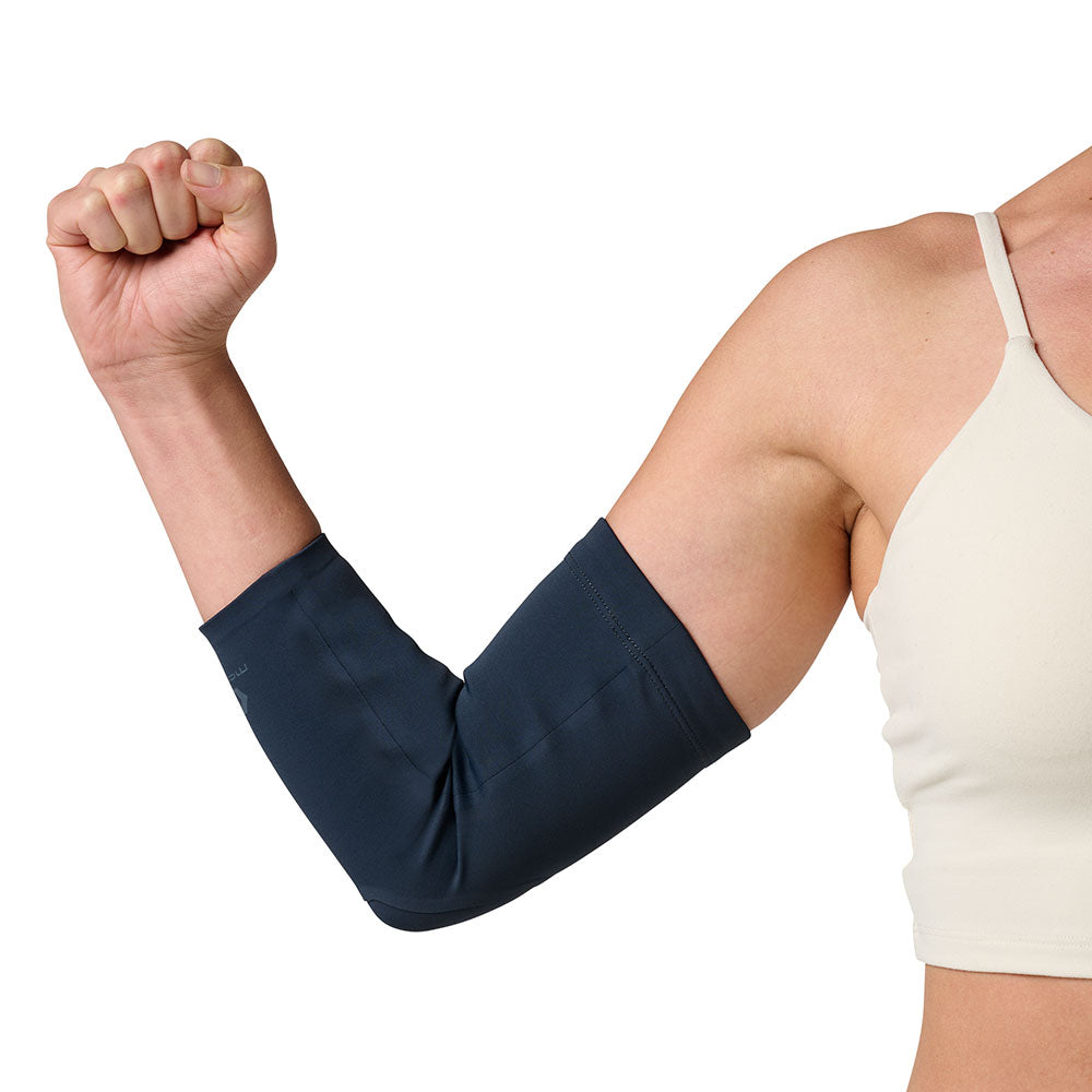 McDavid Infused Therapy Buttersoft Elbow Sleeve - Elbow sleeve shown on model