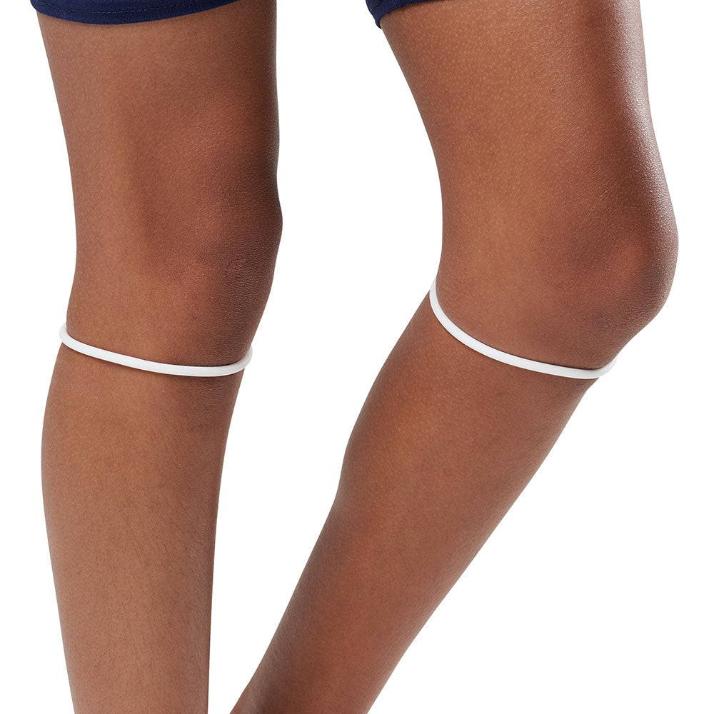 McDavid Silicone Patella Band Pair - White - Shown on Model's R and L Knee