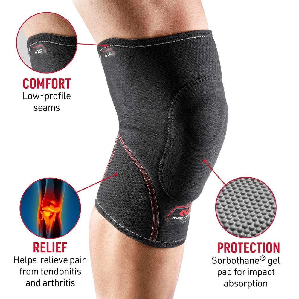 COMFORT- Low-profile seams
RELIEF- Helps relieve pain from tendonitis, bursitis, and arthritis
PROTECTION- Sorbothane® gel pad for impact absorption
