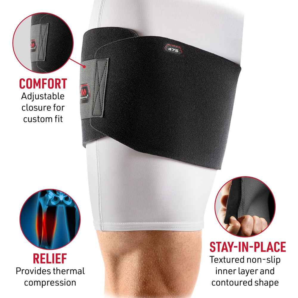 COMFORT- Adjustable closure for custom fit
RELIEF- Provides thermal compression
STAY-IN-PLACE- Textured non-slip inner layer and contoured shape
