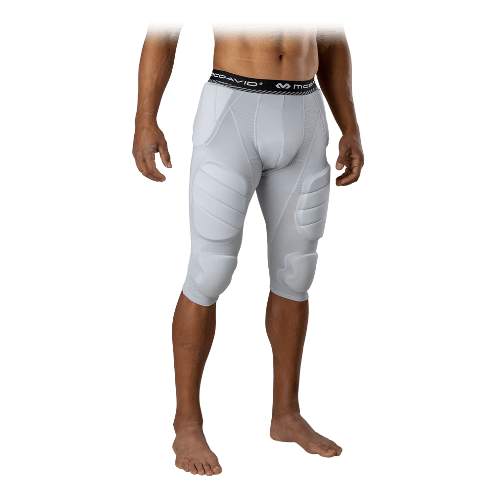McDavid Football Padded Compression Shorts - Hard Shell Thigh & Hip Protection With Cup Pocket