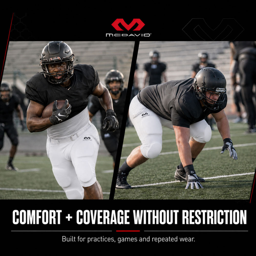 McDavid Rival Football Pant in action on the field, showing comfort and coverage during football practice and play
