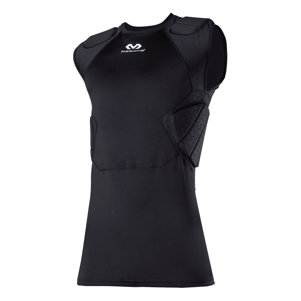 【新品】 McDavid マクダビッド 5パッド付ガードル Black L Rival™ Integrated Shirt/5-Pad (Black) | McDavid