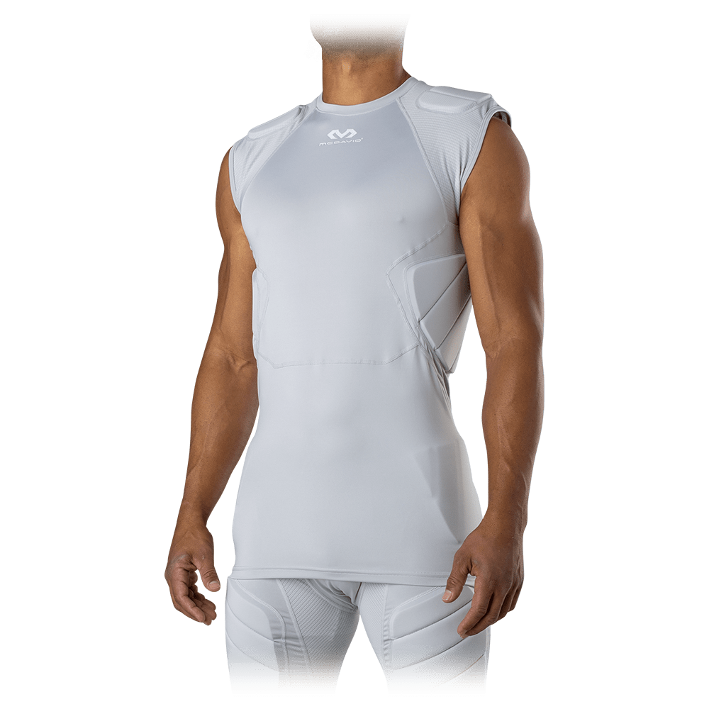 McDavid Rival™ Integrated Shirt/5-Pad - Grey - On Model - Front View