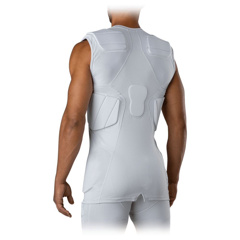McDavid Rival™ Integrated Shirt/5-Pad - Grey - On Model - Back View