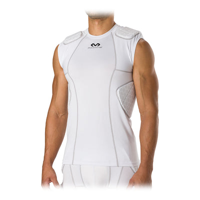 McDavid Rival™ Integrated Shirt/5-Pad - White - On Model - Front View