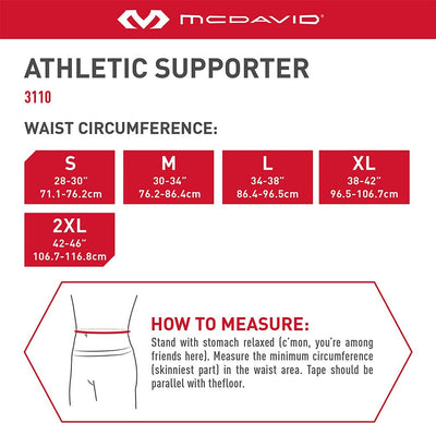 McDavid Athletic Supporter-JockStrap - Size Chart
