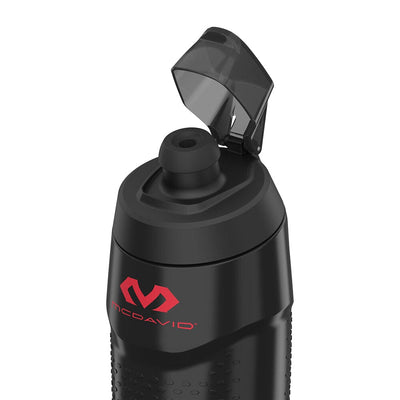 McDavid Sport Gamer 32oz Squeeze Bottle - Black/Red - Detail View 1 - Easy Use Flip-Cap to Protect Nozzle and Access Quickly