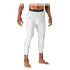 McDavid HEX® Basketball White Compression ¾ Tight with Hip & Tailbone Pads - Front - On Model