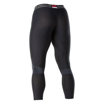 McDavid Basketball Compression 3/4 Tight with Knee Support - Black - Back View