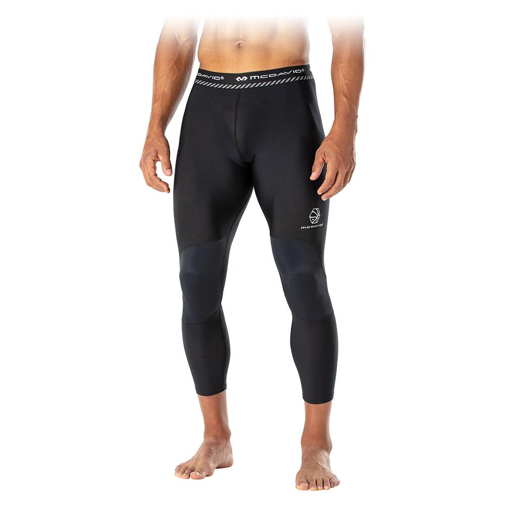 Sports Pants with Knee Pads 3/4 Compression Black Leggings Tights