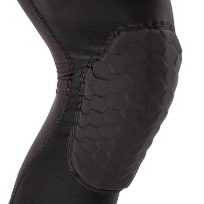 McDavid HEX® Force Leg Sleeves/Pair - Black - Front Angle - Detail Shot of HEX