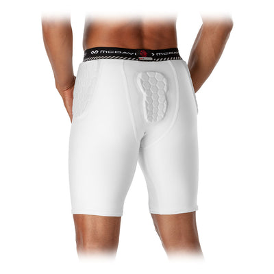 McDavid HEX® Basketball White Compression Short w/Hip & Tailbone Pads - Back - On Model