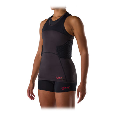 McDavid Women's HEX® 3-Pad Tank - Black - On Model - Front View